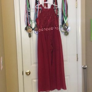 Beautiful red romper dress!